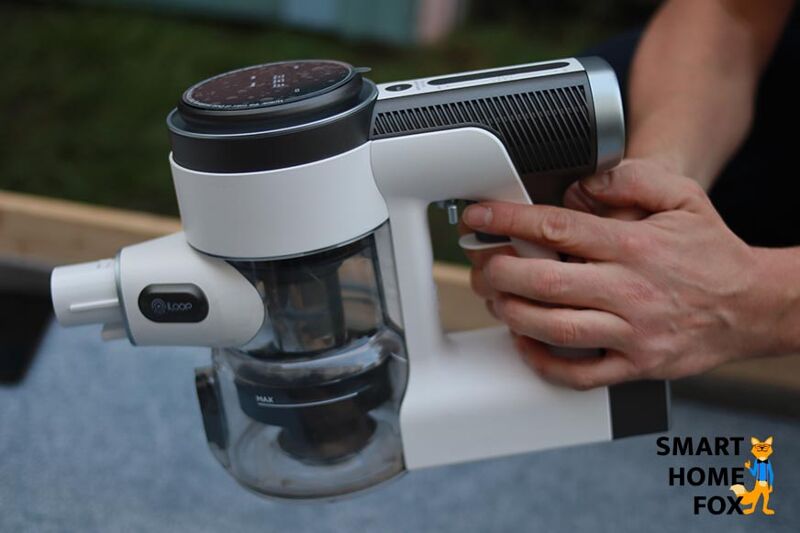 The power button and the lever for locking